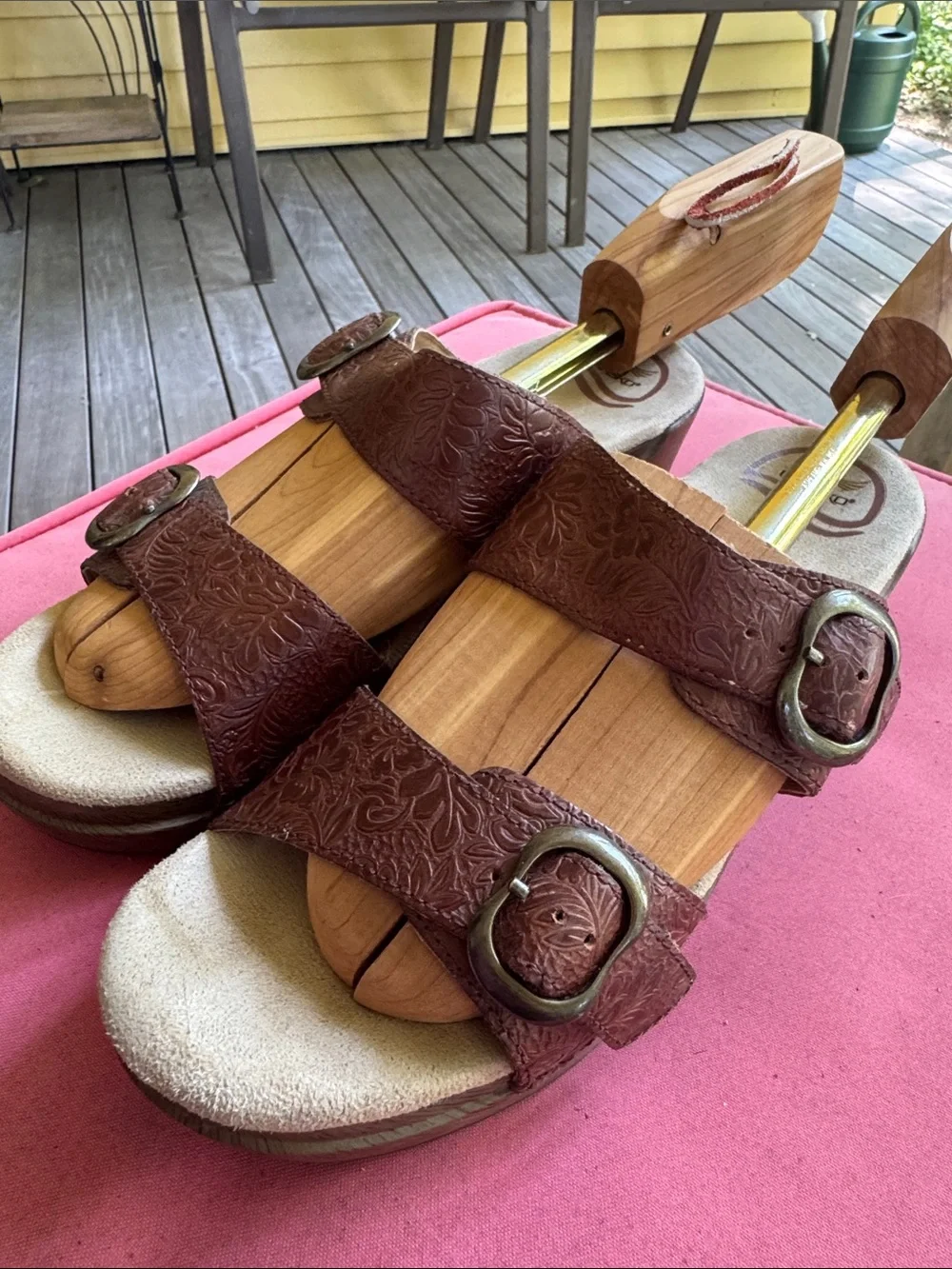 Dansko Brown Tooled Leather Sandals size 39